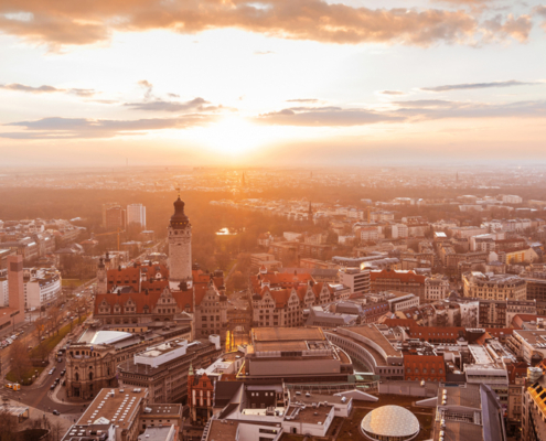 Leipzig Sonnenuntergang