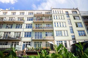 Wohnen mit modern-industriellem Charme! - Leipzig - Graphisches Viertel | Gartenseite mit Balkonen