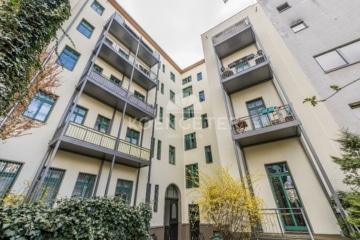 Auf der Loggia den Blick schweifen lassen - Leipzig - Zentrum-Nord | Hofseite