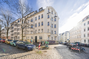 Eigentumswohnung | Blick zum Gebäude - NEU: Attraktive Dachgeschosswohnung mit Balkon in Leipzig-Schleußig