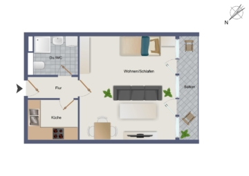 Leipzig - Zentrum West |Grundriss - NEU: Urbanes Wohnen im Herzen von Leipzig – Stilvolle Wohnung im Zentrum-West!