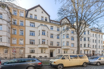 Eigentumswohnung | Fassade - Straßenseite - NEU: Sonnige Rendite in Schleußig – 3 Zimmer mit Wintergarten