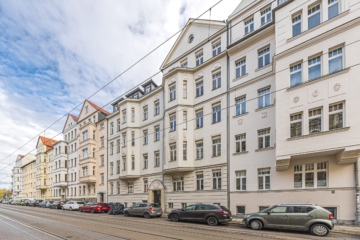 Leipzig - Gohlis | Fassade - Straßenseite - NEU: Urbane Lage – Wohnraum, der bleibt.
