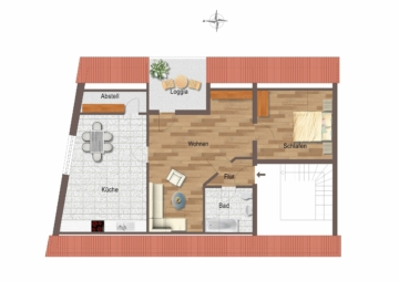 Dachgeschoss-Wohnung mit Charme und Weitblick - Markranstädt - Göhrenz | Grundriss