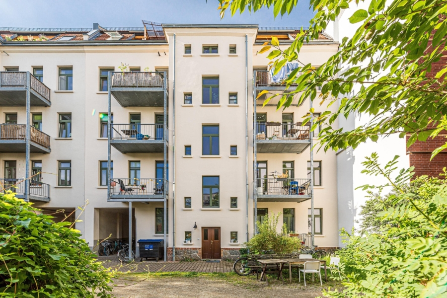 Kompakte Kapitalanlage in Plagwitz - Leipzig - Plagwitz | Gartenseite mit Balkonen