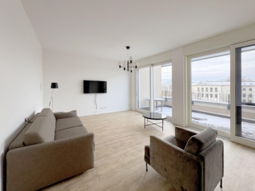 Leipzig - Zentrum-West | Wohnzimmer - NEU: Teilmöbliertes Wohnjuwel über den Dächern des Leipziger Bachviertels!